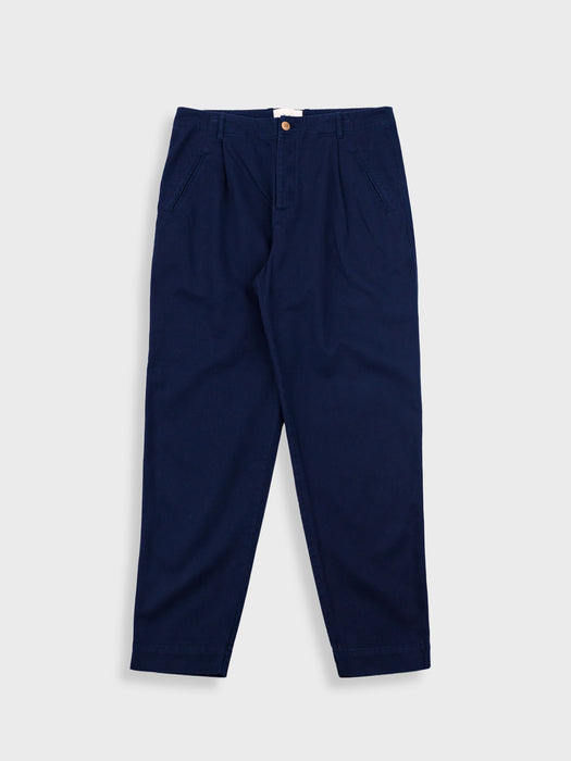 Folk Men Assembly Pant in Deep Navy Brushed Twill
