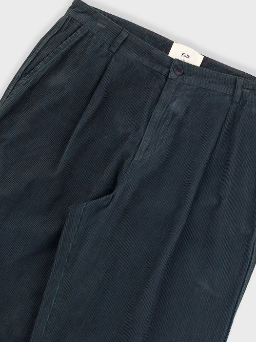 Folk Men Wide Fit Trouser in Smoke Grey Cord