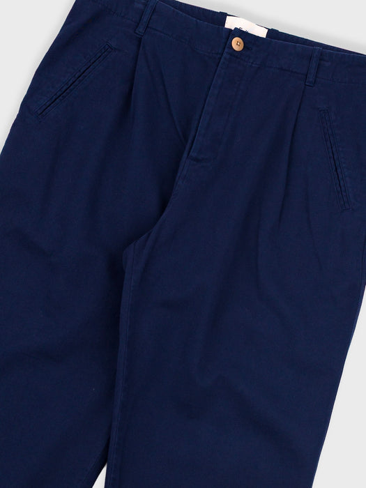 Folk Men Assembly Pant in Deep Navy Brushed Twill
