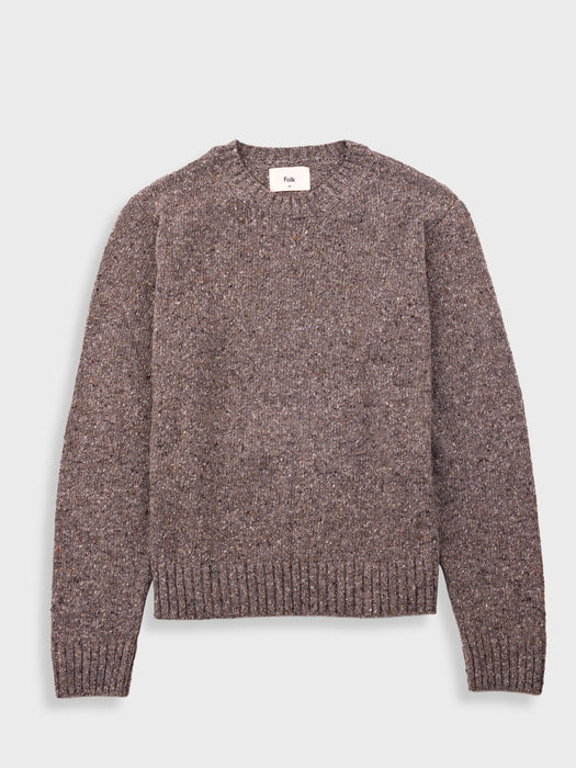 Folk Men Chain Crew Jumper in Porcini
