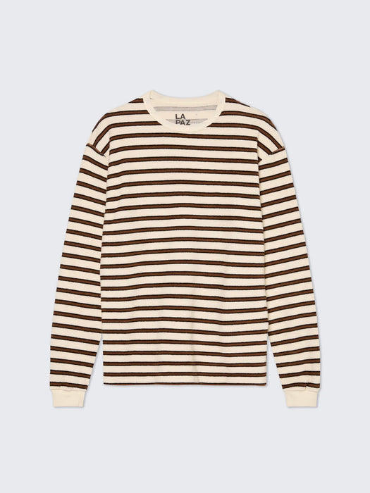 La Paz Feijó LS T-Shirt in Aztec Brown Stripes