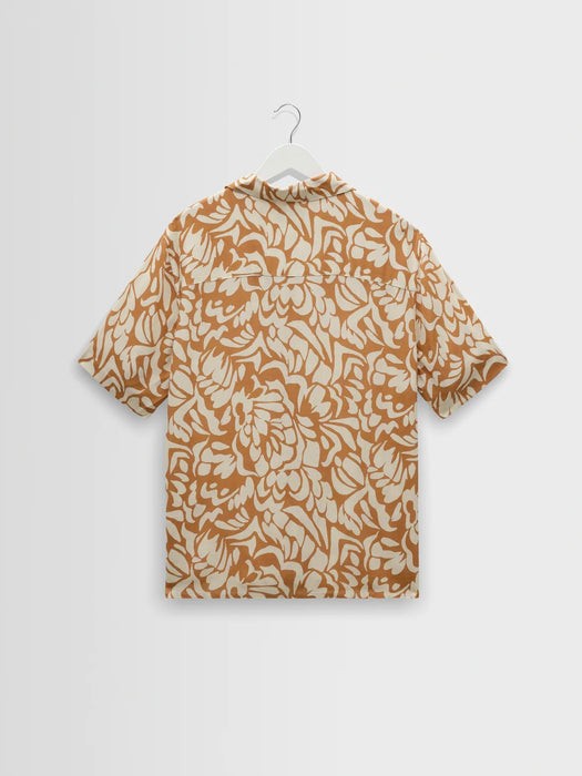 Wax Didcot SS Shirt in Tan/Beige Floral