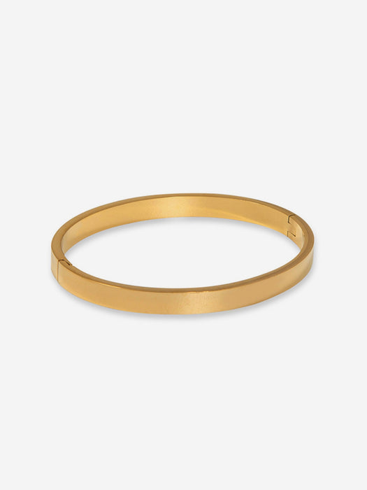 A Weathered Penny Cuff Bracelet in Yellow Gold