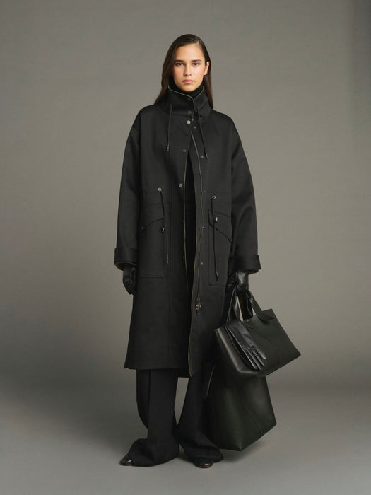 Soeur Luce Trench Coat in Black/Beige