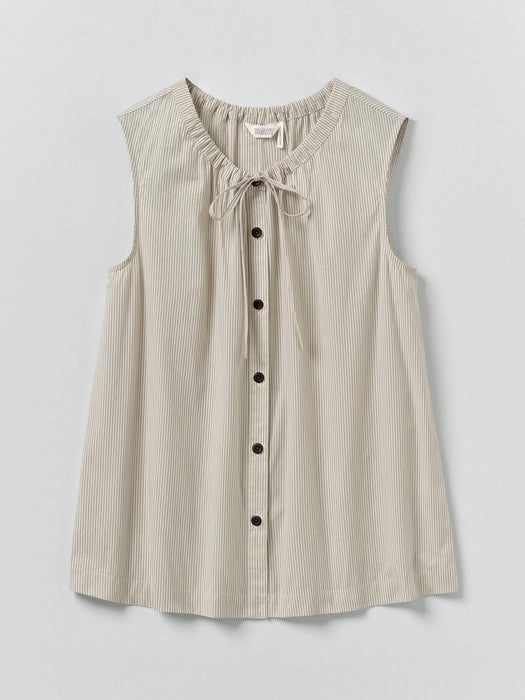 Toast Mini-Stripe Cotton Top in Sunwashed Blue