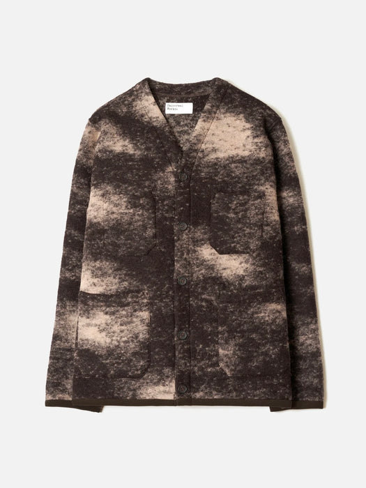 Universal Works Cloud Camo Cardigan in Brown