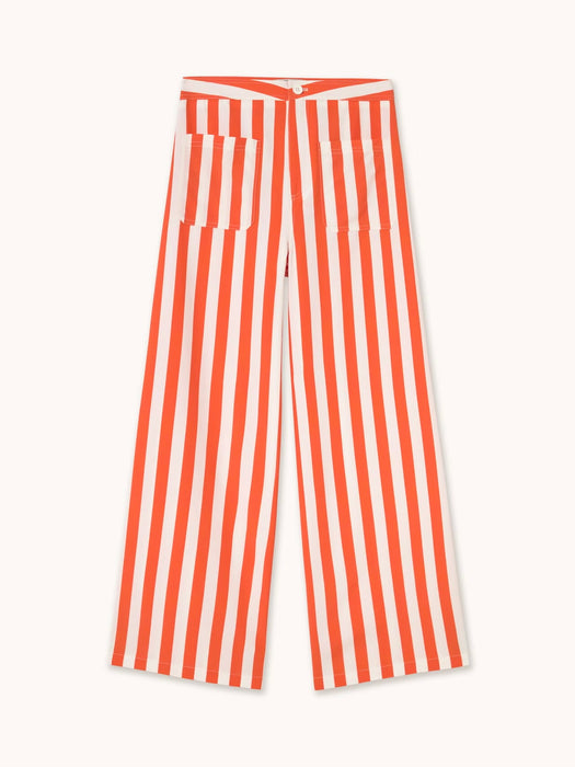 The Tiny Big Sister Striped Pocket Pant in Summer Red