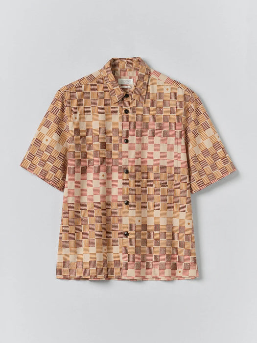 Toast Men Variegated Block Print Shirt in Mace