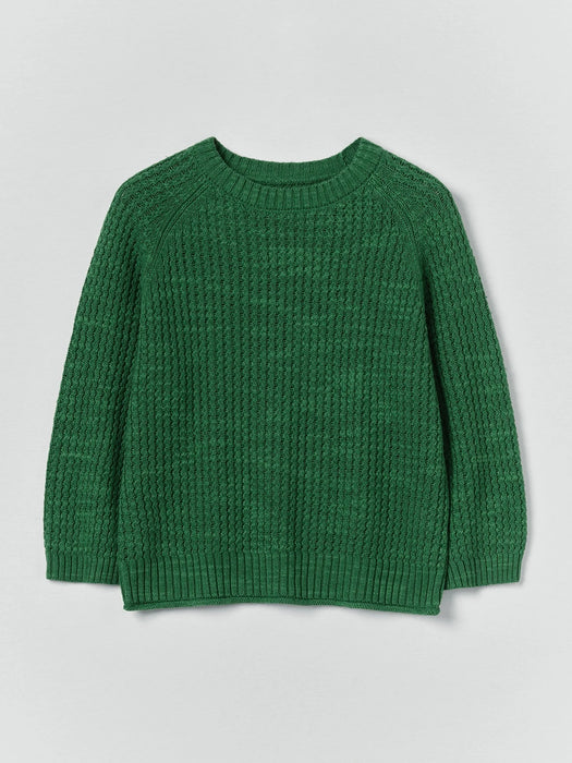 Toast Textured Rib Sweater in Viridian Green