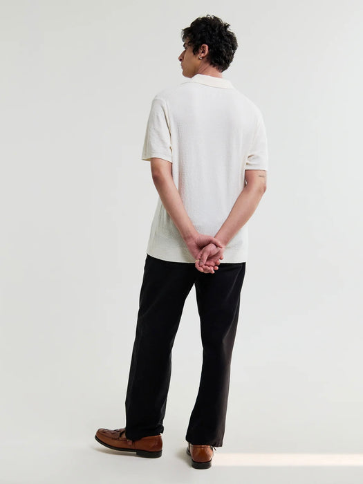 Wax  Sienna SS Polo in Ecru Bouclé