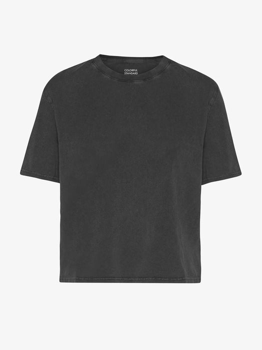 Colorful Standard Women's Boxy Crop T-Shirt in Faded Black