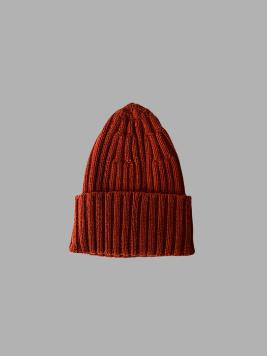 Array Ribbed Beanie in Ember