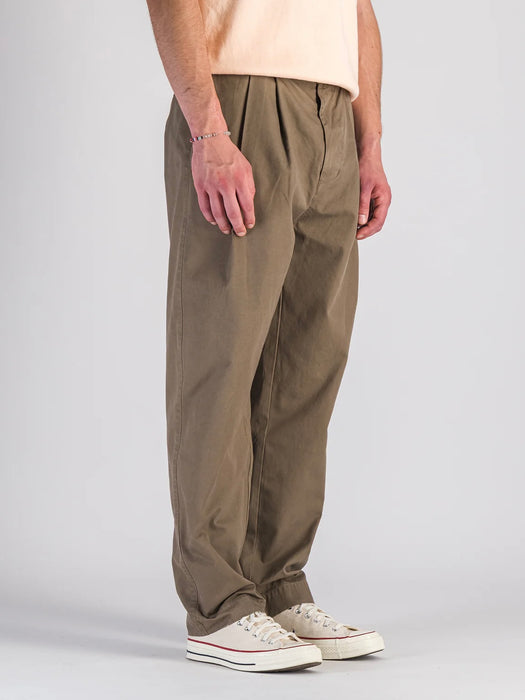 Parages Double Pleat Twill Pants in Moka
