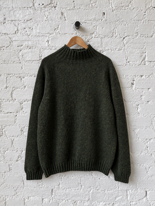 Array Mens Mock Neck Jumper in Harris Neps