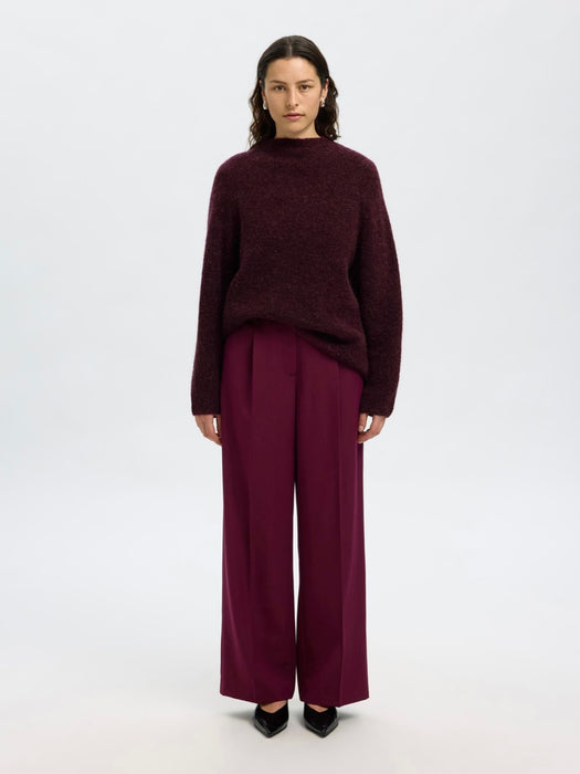 Selected Femme Sia Ras T-Neck Knit in Fig