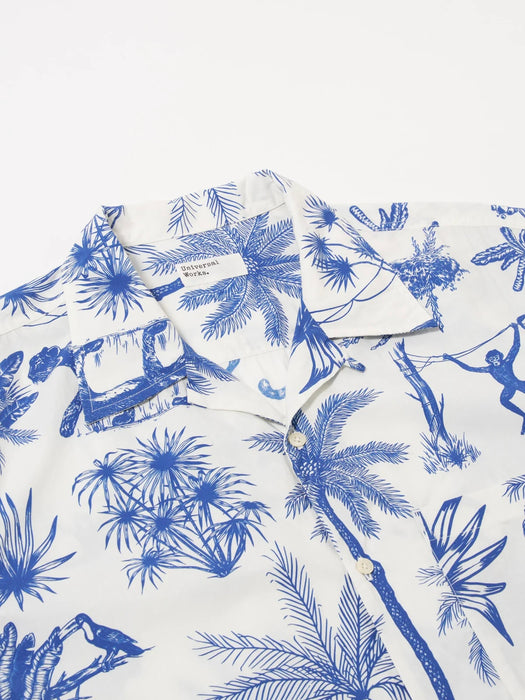 Universal Works Camp Shirt in White Jungle Toile