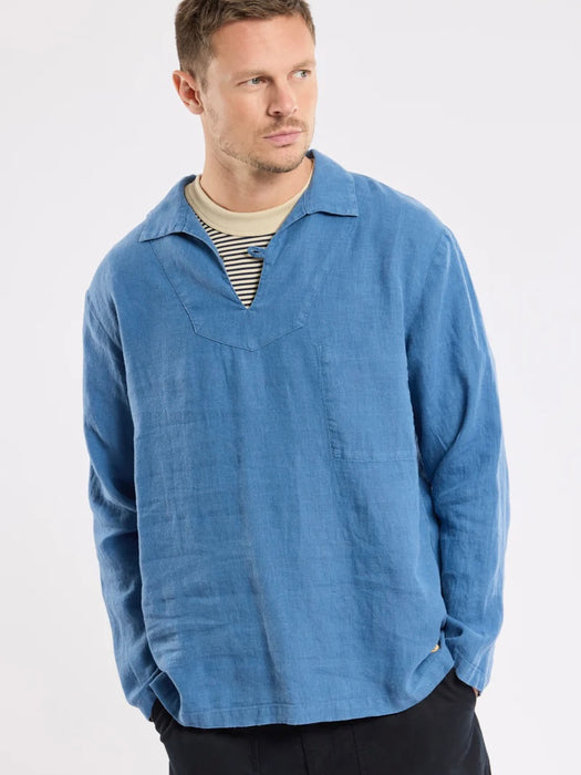 Armor Lux Vareuse Linen Top in Dark Blue