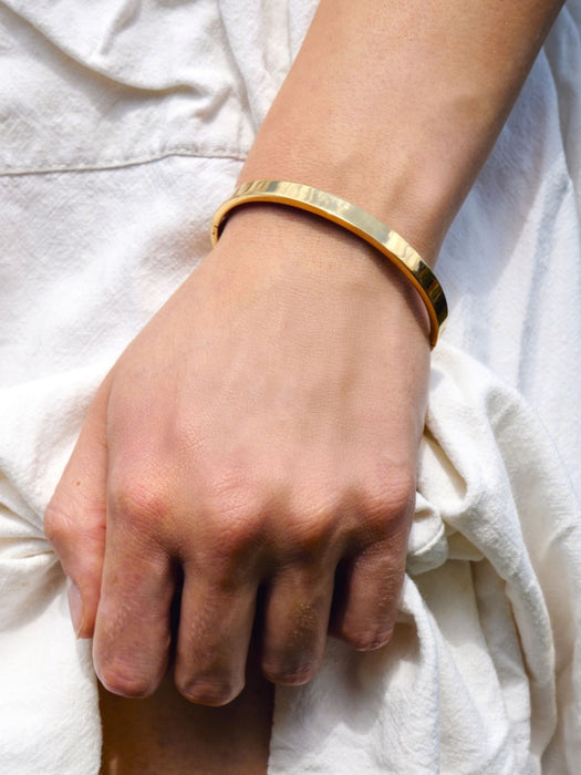 A Weathered Penny Cuff Bracelet in Yellow Gold