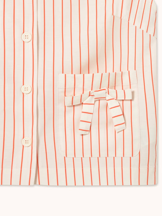 The Tiny Big Sister Thin Stripes Bow Vest in Off-White