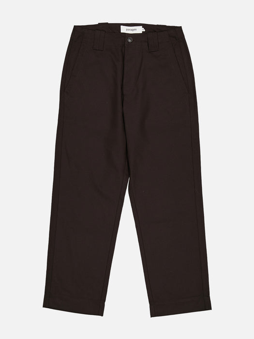 Parages Dad Twill Pants in Dark Brown