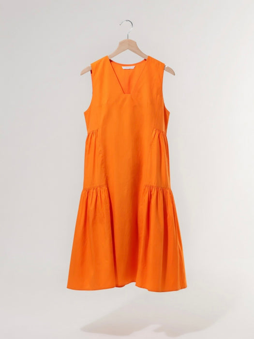 Emin & Paul Tierred Sleeveless Dress in Orange