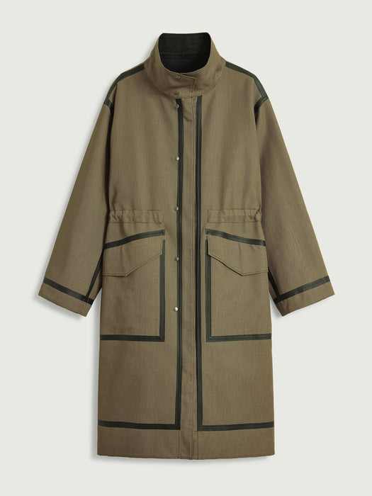 Soeur Luce Trench Coat in Black/Beige