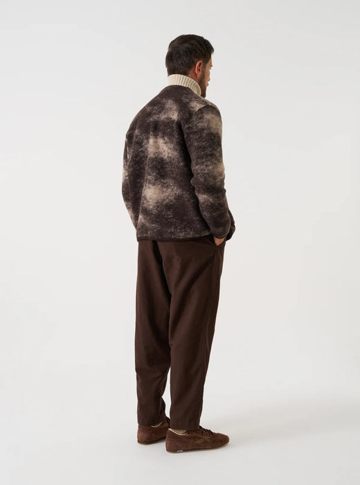 Universal Works Cloud Camo Cardigan in Brown