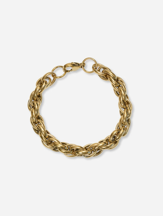 A Weathered Penny Knot Bracelet in Gold