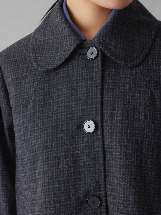 Toast Seersucker Round Collar Jacket in Black Indigo