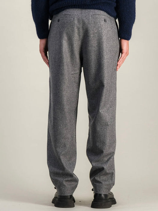 Parages Double Pleat Pant in Grey Mel Flannel