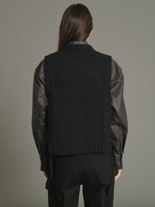 Soeur Uzel Plastron Knit in Black