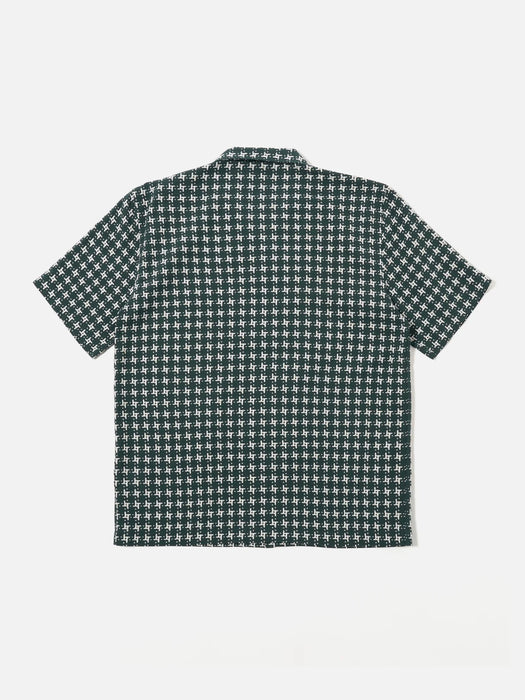 Universal Works Road Shirt in Rhodes Green / White