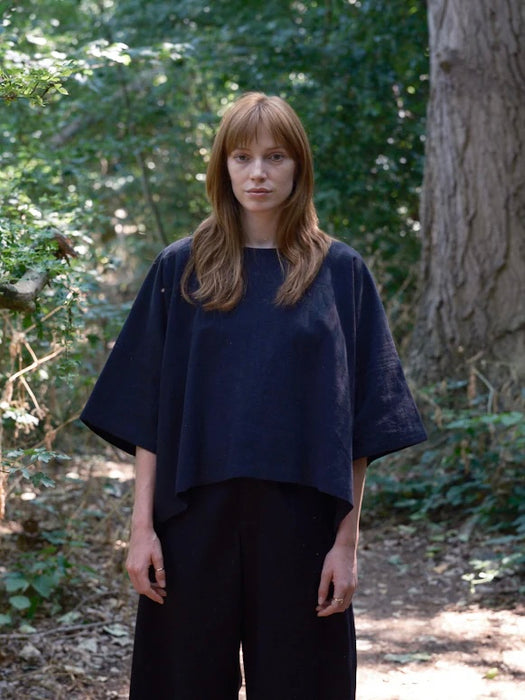 Kate Sheridan Edie Top in Black Linen