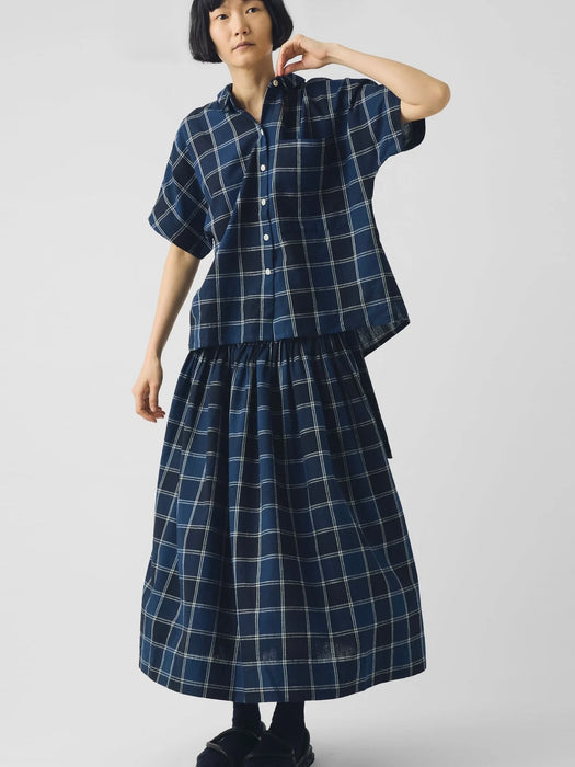 Toast Market Check Shirt in Denim Blue