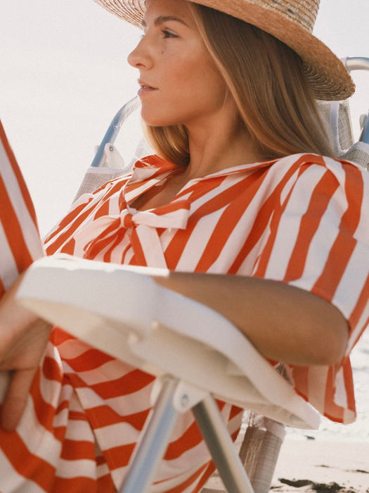 The Tiny Big Sister Striped Sailor Blouse in Summer Red