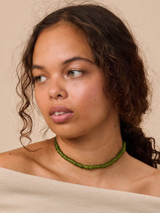 Earth Age Ghanaian Necklace in Green Comet