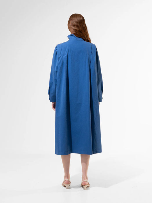Emin & Paul Pleated Shoulder Coat in Blue