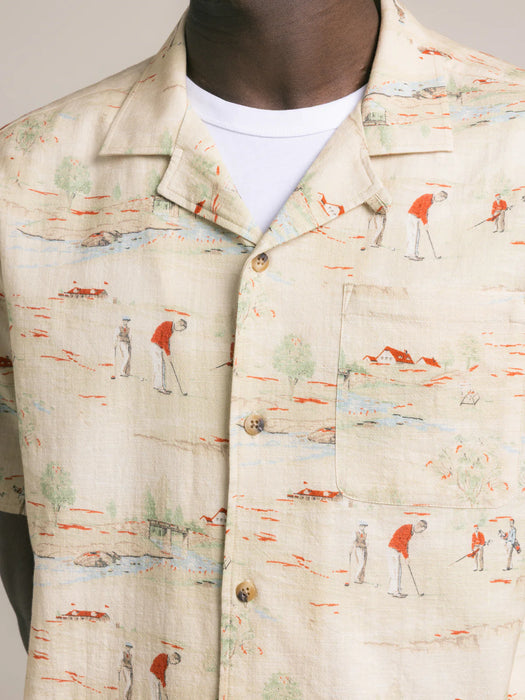 Kestin Crammond Shirt in Oatmeal Golf Print