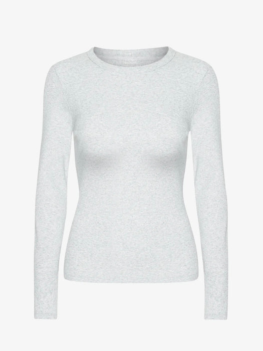 Colorful Standard Women's Rib Longsleeve Tee in Snow Melange