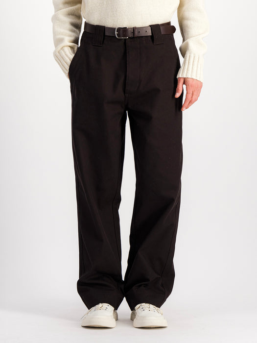 Parages Dad Twill Pants in Dark Brown