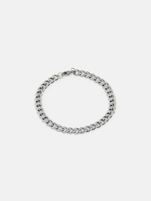 Triangle Mid Curb Bracelet in Silver