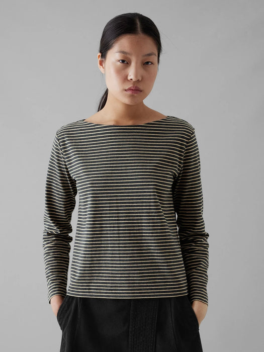 Toast Long Sleeve Tee in Grey/Sand Stripes