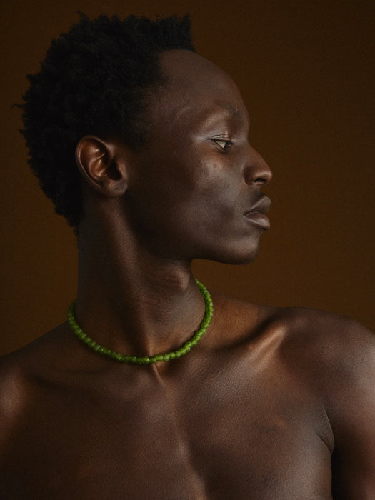 Earth Age Ghanaian Necklace in Green Comet