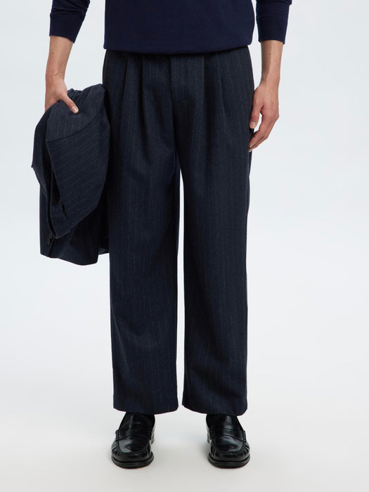 Selected Homme Anderson Wool Trousers  in Dark Navy