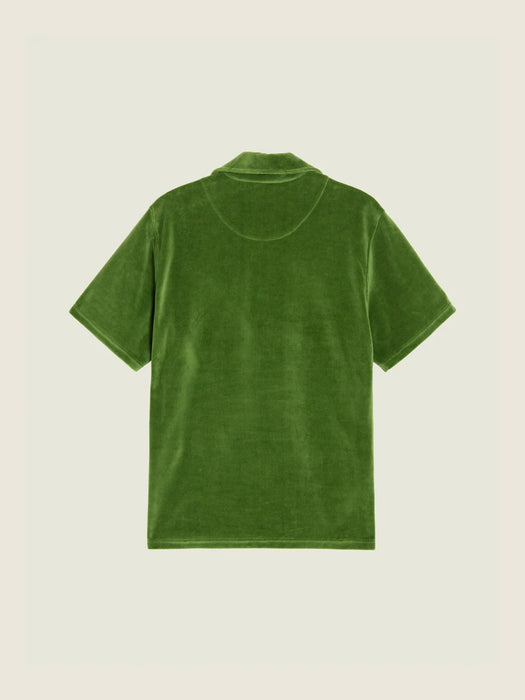 OAS Girona Velour Shirt in Penny Green