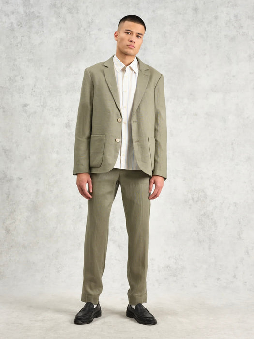 Wax Fintry Blazer in Khaki Linen