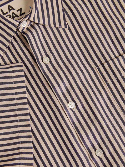 La Paz Roque Shirt in Dark Navy Stripes