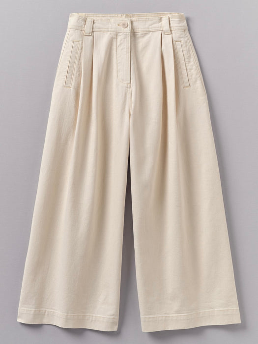 Toast Pleat Front Pant in Ecru Denim