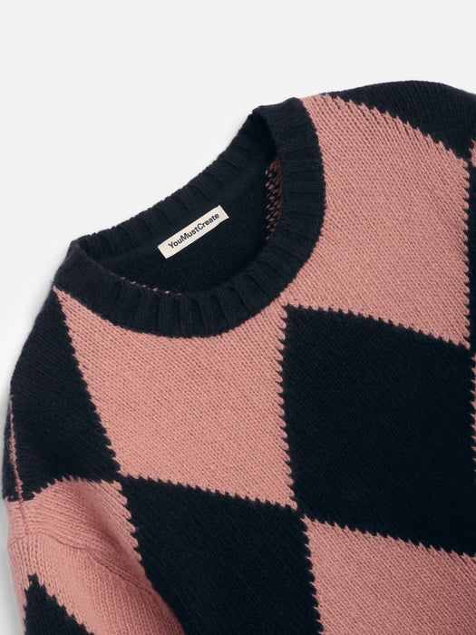 YMC Men Flint Crew Neck in Black/Pink
