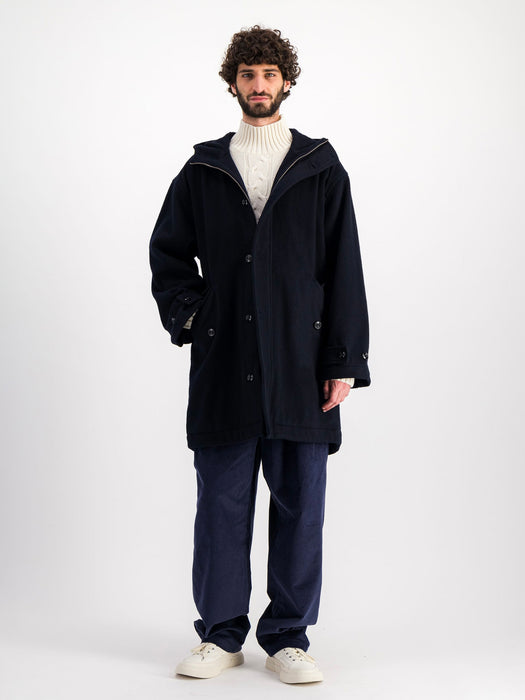 Parages Refuge Wool Coat in Navy